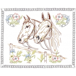 kit napperon a broder les chevaux
