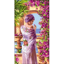 canevas antique le patio fleuri rafael angelo 50x80cm