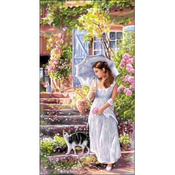 canevas antique la femme a l ombrelle rafael angelo 50x80cm