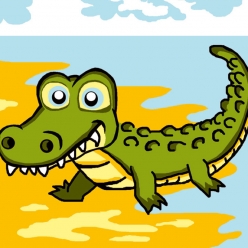 kit canevas soudan croco 25x25cm