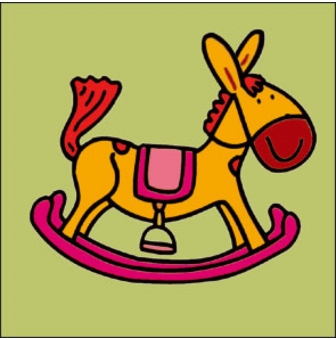 kit canevas soudan cheval a bascule 25x25cm