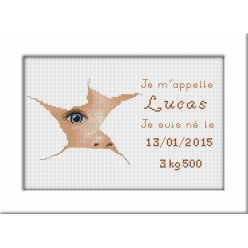 kit a broder point de croix naissance lucas