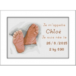 kit a broder point de croix naissance chloe