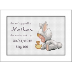 kit a broder point de croix naissance nathan
