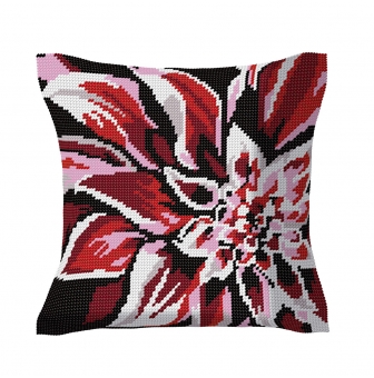 kit coussin demi point fleur rouge