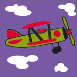 kit canevas soudan blanc avion 25x25cm