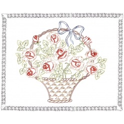 kit napperon a broder panier de roses