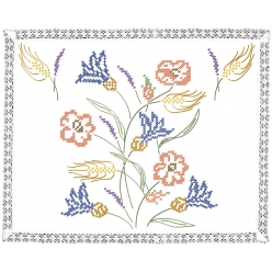 kit napperon a broder fleurs