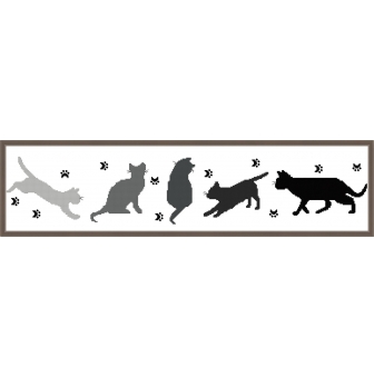 kit a broder point de croix frise chats perches