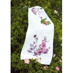 kit chemin de table a broder point de croix violettes