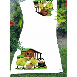 kit chemin de table a broder point de croix poussins