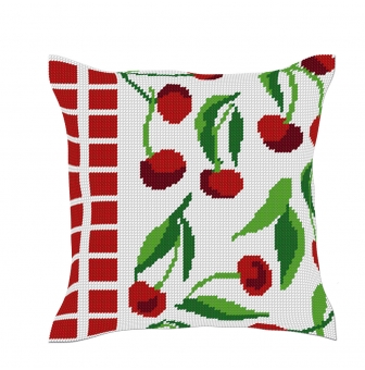 kit coussin demi point cerises