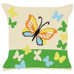 kit coussin demi point les papillons