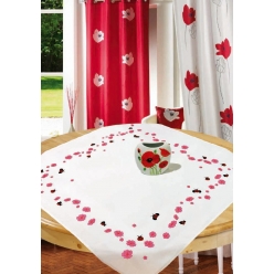 kit surnappe a broder point varies fleurs et coccinelles
