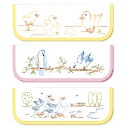 pochettes serviettes a broder assortis theme enfant b 6 pieces