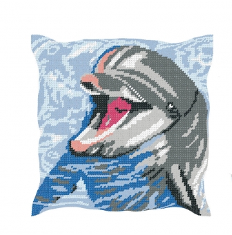 kit coussin dauphin 50x50 cm 100 coton