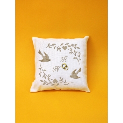 kit coussin de mariage oiseaux et curs point compte