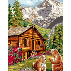 canevas antique le chalet 50x65 cm 100 coton