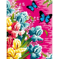 canevas antique les papillons 50x65 cm 100 coton