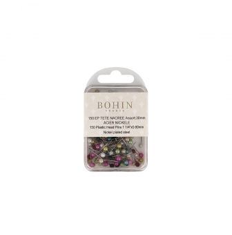 epingles a tete nacree couleurs assorties 30mm  150 pcs