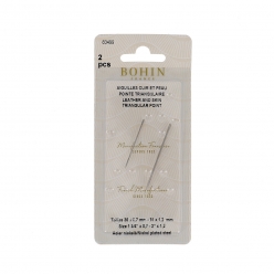 aiguilles cuir et peaux pointe triangulaire x2