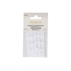 bouton pression sur bande blanc 2x50mm