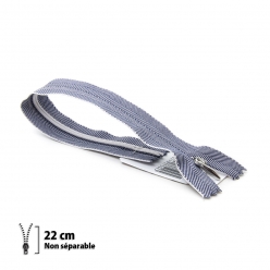 fermeture nylon invisible 22 cm ruban couleur jeans