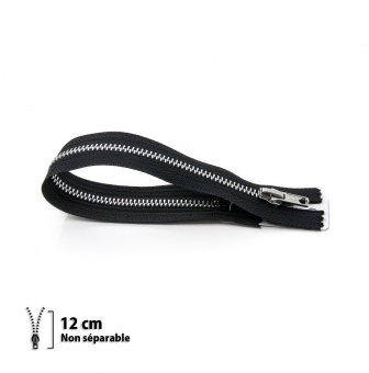 fermeture eclair z20 pull camionneurs  non separable noir  12 cm