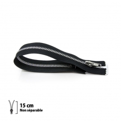fermeture eclair z20 pull camionneurs  non separable noir  15 cm