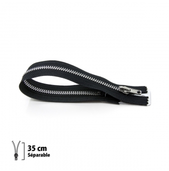 fermeture eclair z21 pull camionneurs blouson  separable noir  35 cm