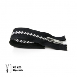 fermeture eclair z31  separable 9mm noir 70 cm