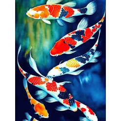 kit diamond painting carpes 30 x 40 cm