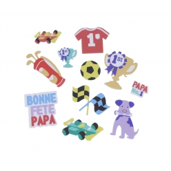 stickers papa caoutchouc mousse 24 pieces