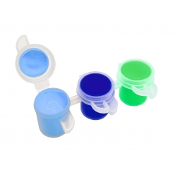 peinture en godet pour enfant bleu et vert 3 pieces