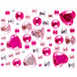 stickers strass coeur rose 05 a 2 cm 50 pieces