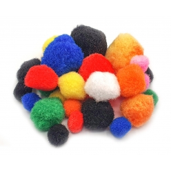pompons multicolores 15 a 35 cm 25 pieces