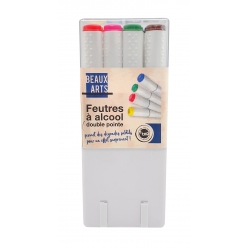 feutres a alcool double pointe couleurs vives 12 pieces