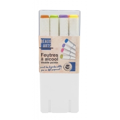 feutres a alcool double pointe couleurs pastel 12 pieces