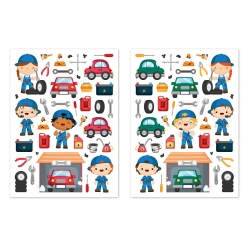 gommettes garage 07 a 62 cm 78 pieces