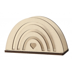 porte courrier arc en ciel en bois 14 x 8 cm 3 pieces