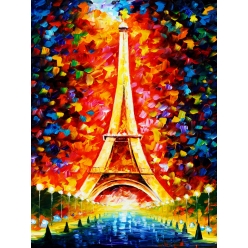peinture au numero tour eiffel 30 x 40 cm