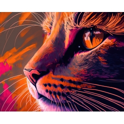 peinture au numero chat 40 x 50 cm