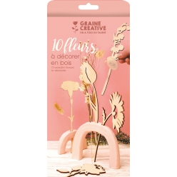 fleurs en bois contreplaque 24 cm 10 pieces