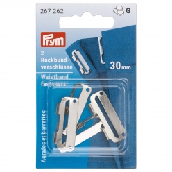 agrafes et barrettes plates pour jupe argent 30mm