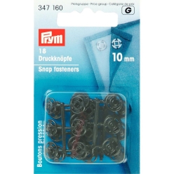 boutons pression a coudre plastique noir 10mm x18