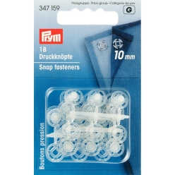 boutons pression a coudre plastique transparent 10mm x18