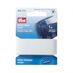 ruban elastique souple 25mm blanc