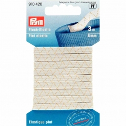 elastique plat 6mmx3m blanc
