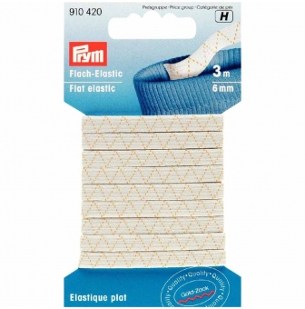 elastique plat 6mmx3m blanc