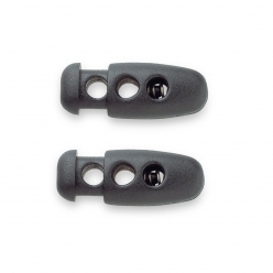 arrets de cordon plastique noir 2 trous x2